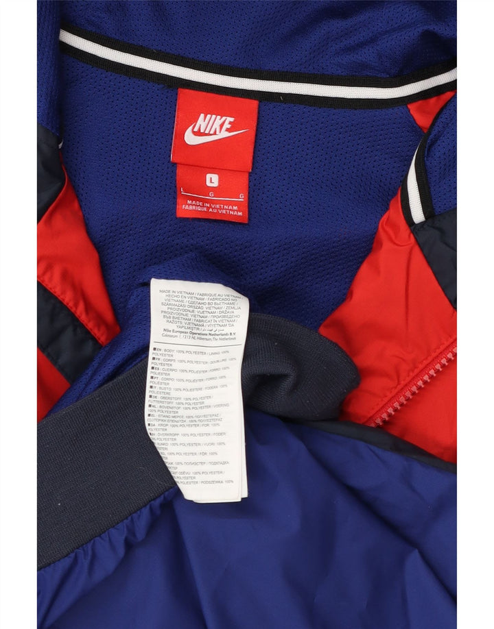 Męska bluza dresowa z kapturem Nike, duży, granatowy, kolorowy poliester