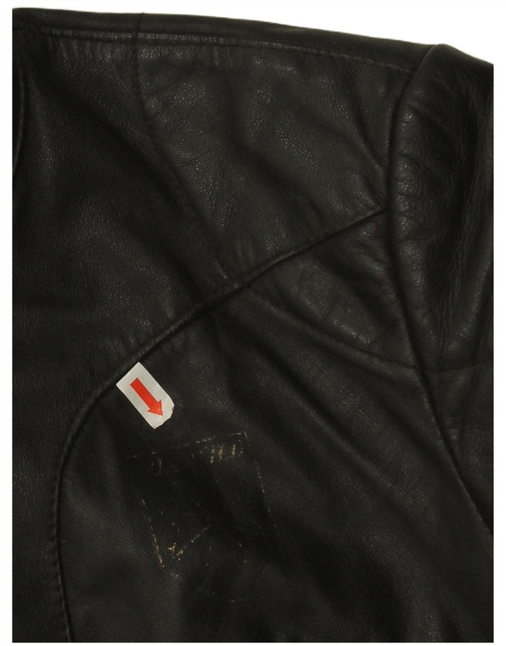 Kurtka damska Harro Crop Leather Racer EU 42, duża czarna skóra