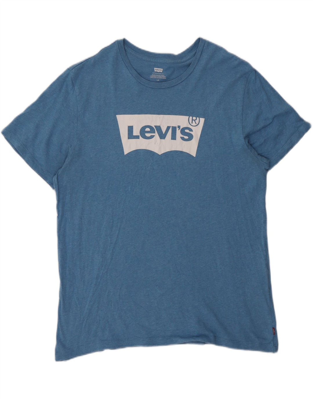 Męski T-shirt z grafiką Levi's, duży, niebieski, bawełniany