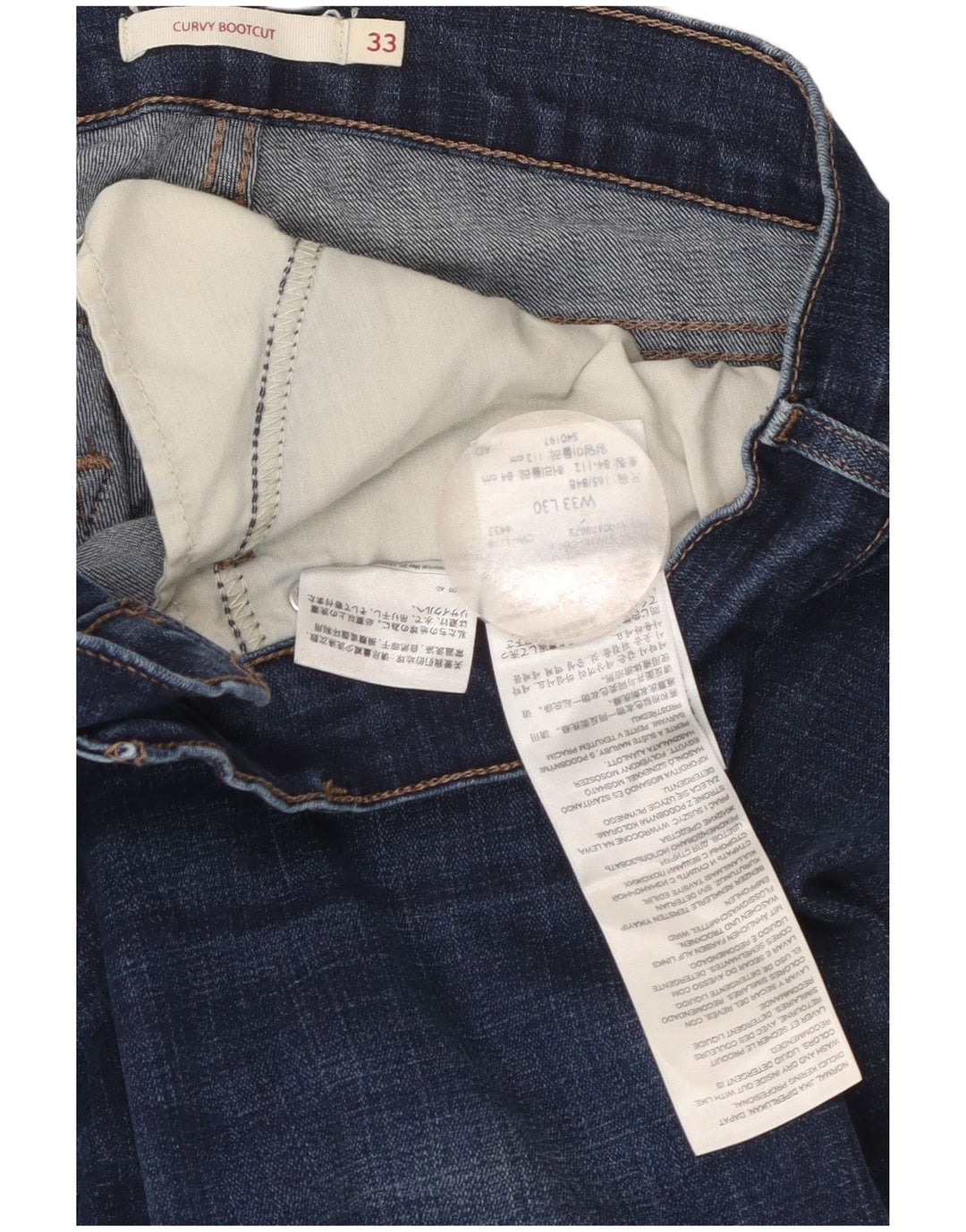 Damskie jeansy Levi's Curvy Bootcut W33 L30 Niebieska bawełna