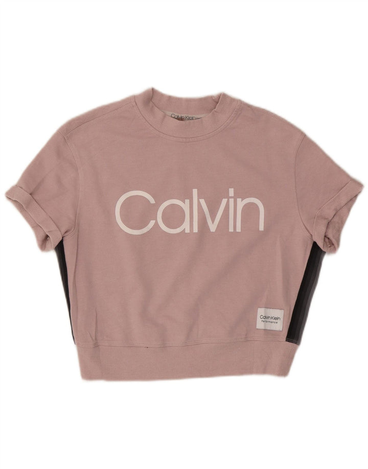CALVIN KLEIN Damski dres oversize z grafiką UK 10, mały, różowy