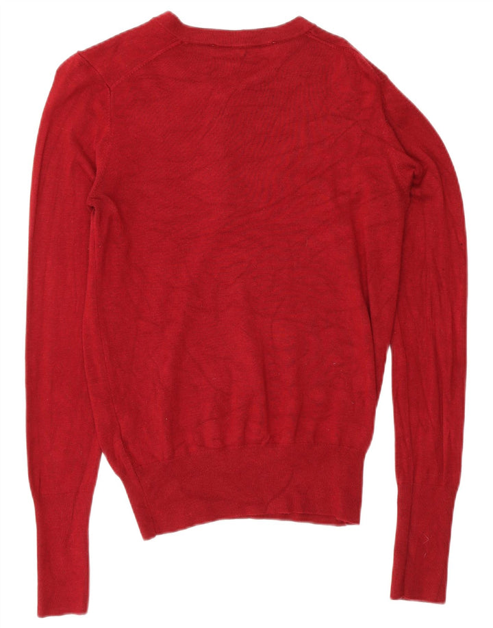 Damski sweter zapinany na guziki Zara UK 12 Średni bordowy wiskoza