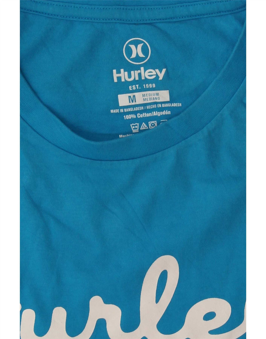 Męski T-shirt z grafiką Hurley, bawełniany, średni niebieski