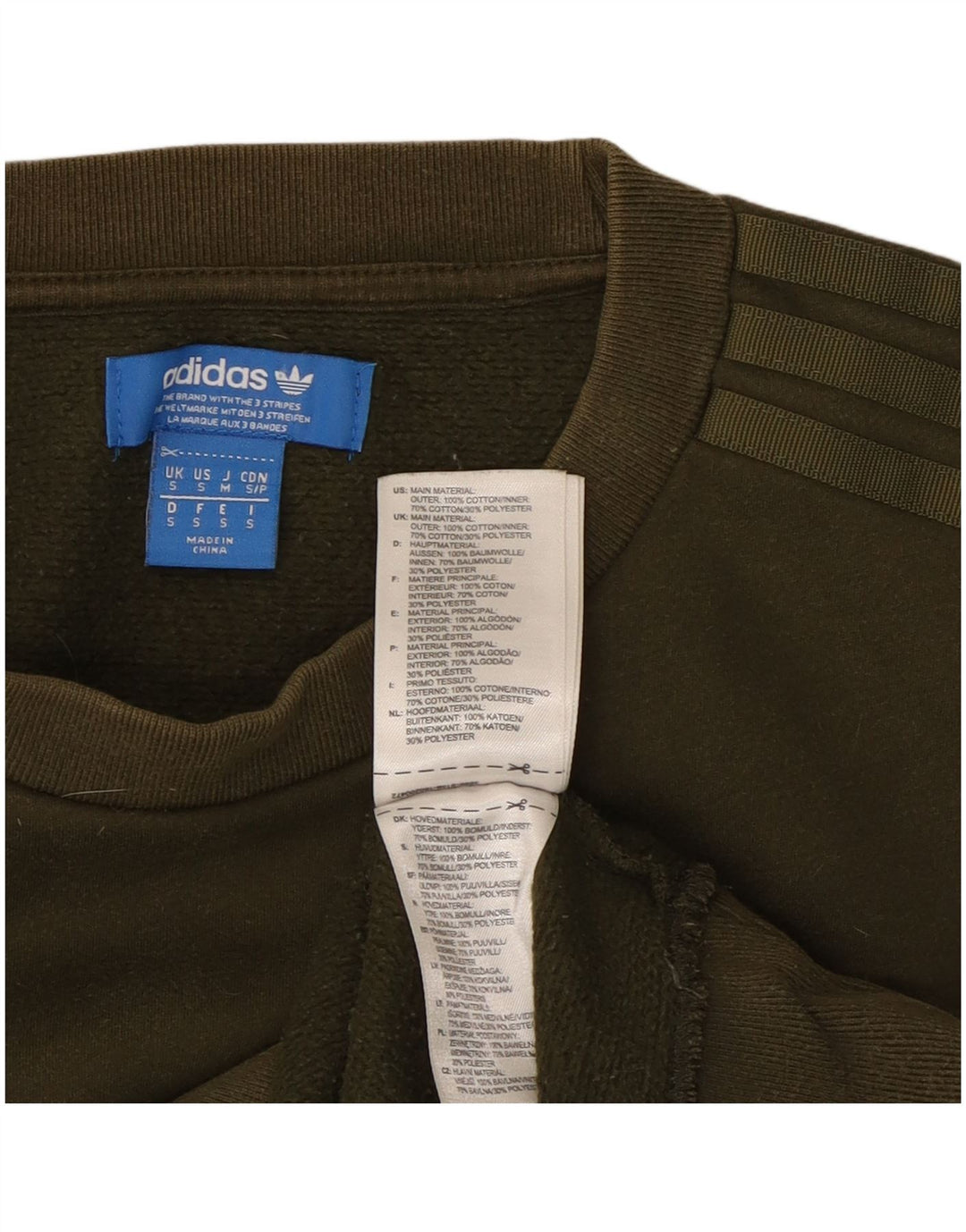 Bluza męska Adidas, mała, bawełniana khaki