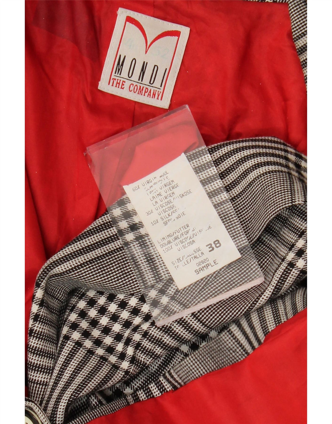 Damska marynarka dwurzędowa Mondi EU 38 Średnia szara pepitka