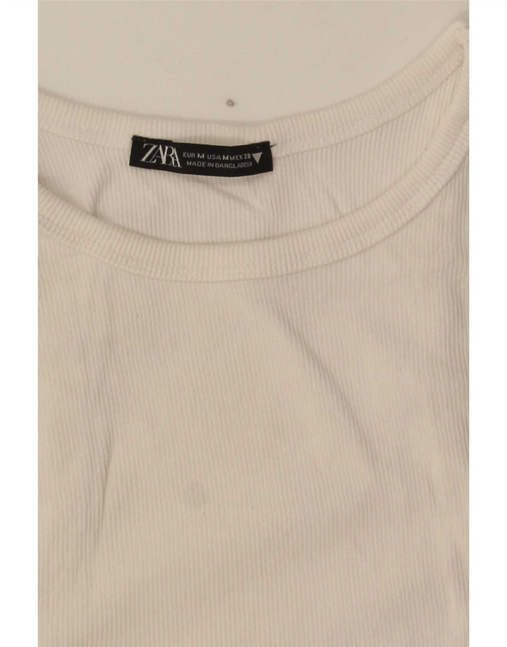 Damski krótki top Zara UK 12, średni biały