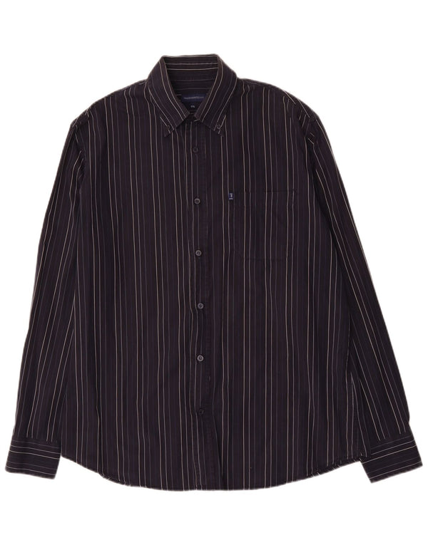 Koszula męska Trussardi Jeans 2XL, bawełniana w granatowe paski