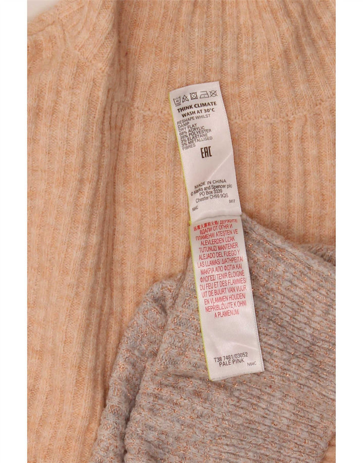 Marks & Spencer Damski sweter z golfem, UK 14, średni róż