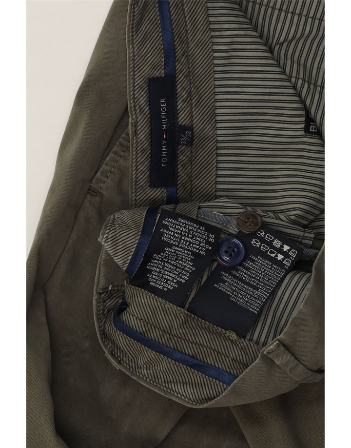 Męskie proste spodnie chino TOMMY HILFIGER W33 L32 Khaki, bawełna
