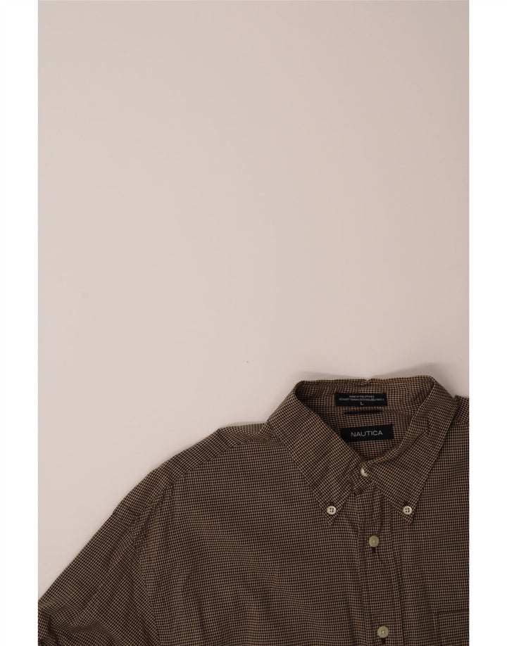 NAUTICA Mens Shirt Large Brown Check Cotton Vintage Nautica and Second-Hand Nautica from Messina Hembry 