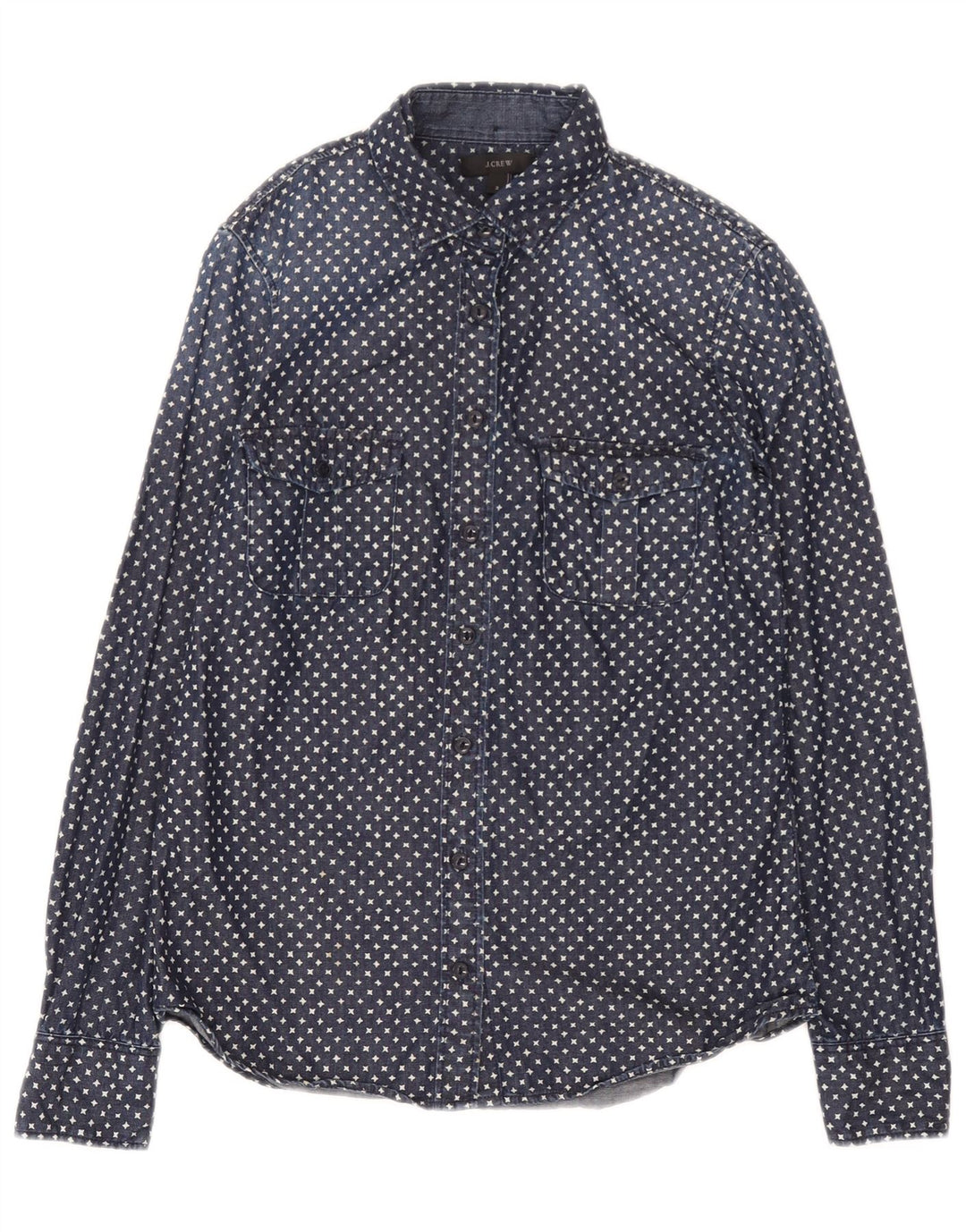 Damska koszula dżinsowa oversize J. Crew z abstrakcyjnym wzorem US 2 XS, granatowa
