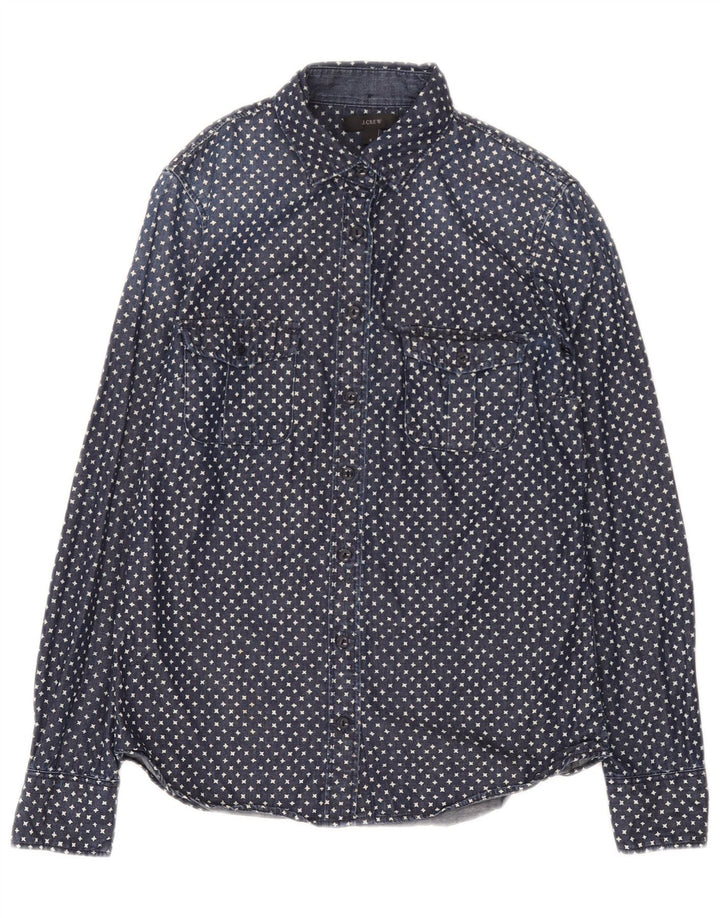Damska koszula dżinsowa oversize J. Crew z abstrakcyjnym wzorem US 2 XS, granatowa
