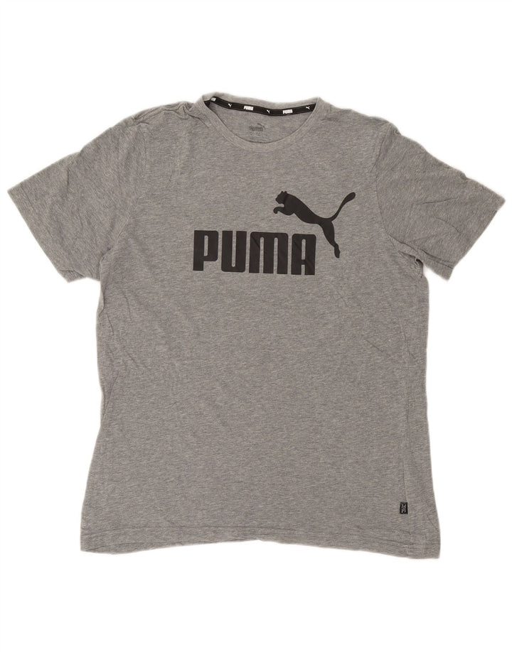 Męska koszulka z grafiką Puma, średnia szara bawełna