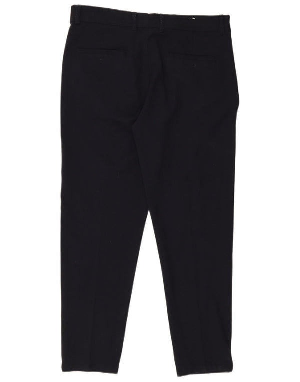 Zara Mens Slim Suit Trousers EU 44 Large W34 L28 Navy Blue Polyester