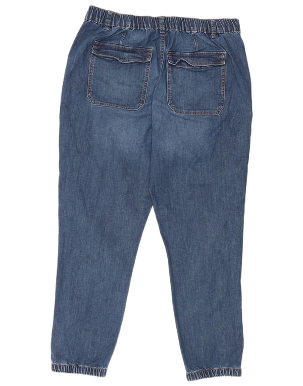 Marks & Spencer Damskie Joggery Cropped Jeans UK 16 Duże W34 L26 Niebieskie
