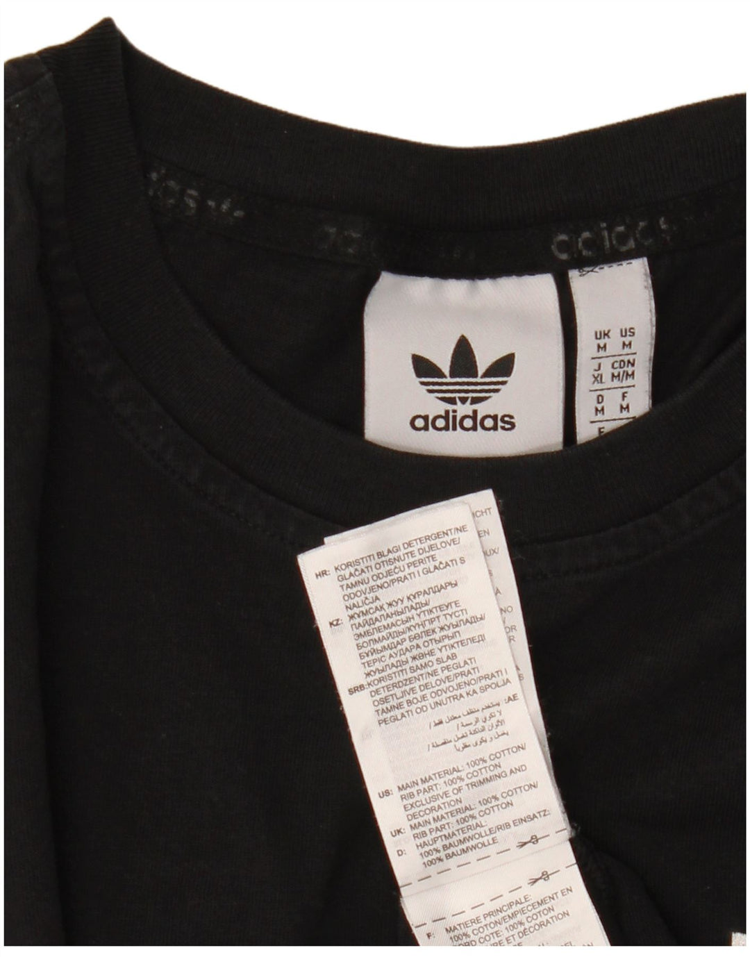 Adidas Męski T-shirt Top Średni Czarny Bawełniany