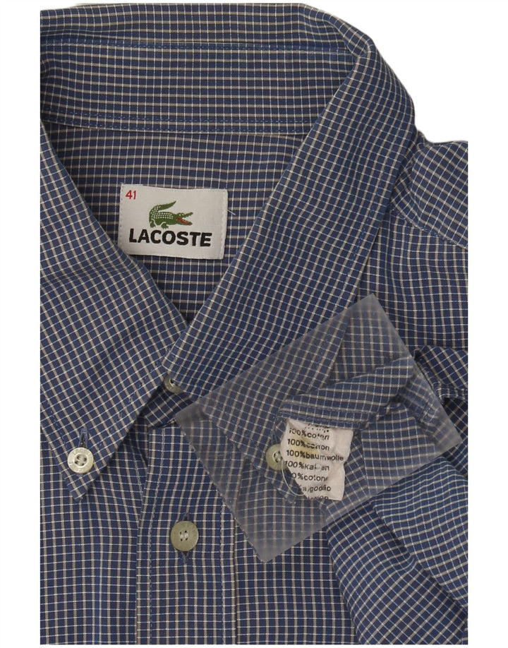Koszula męska Lacoste rozmiar 41, duża, niebieska bawełniana kratka