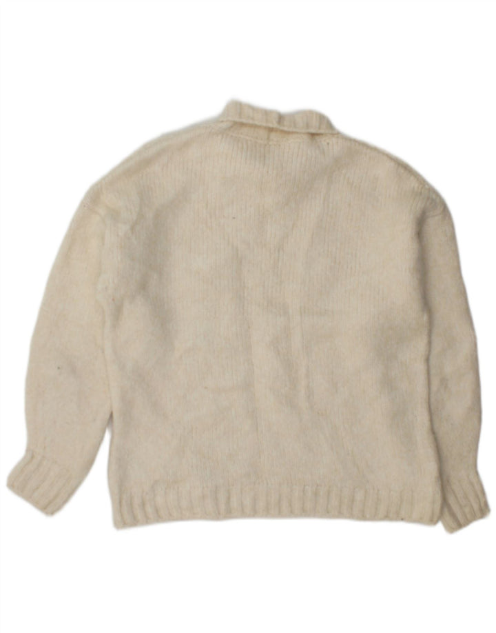 Marks & Spencer Damski sweter z golfem UK 10, mały, w kolorze złamanej bieli