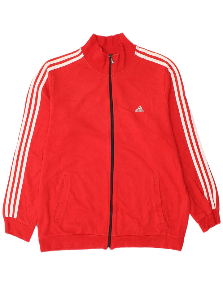 Adidas Męska bluza dresowa, duża, czerwona, bawełniana