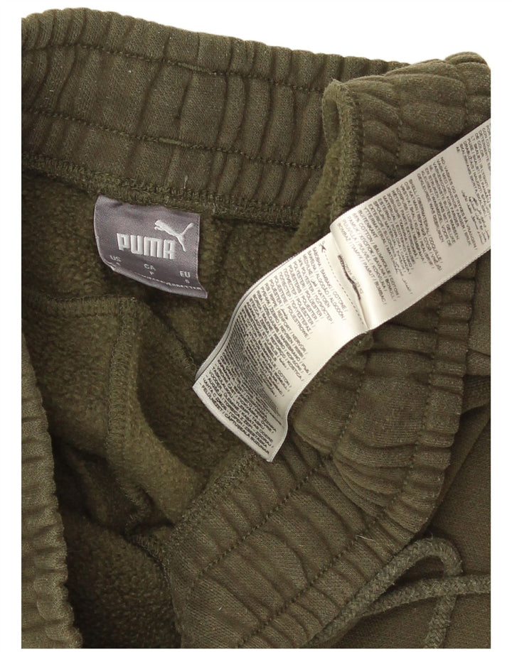 Męskie spodnie dresowe Puma, joggery, małe, bawełniane w kolorze khaki