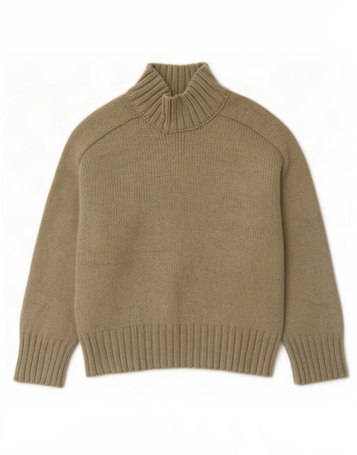 Damski sweter z golfem Zara UK 16, duży, khaki, poliester