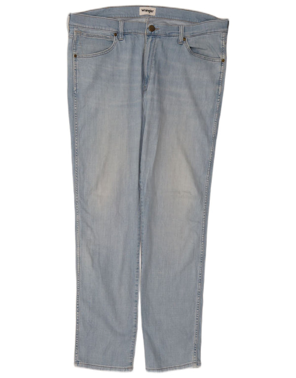 Wrangler Męskie Larston Slim Jeans W38 L34 Niebieskie bawełniane