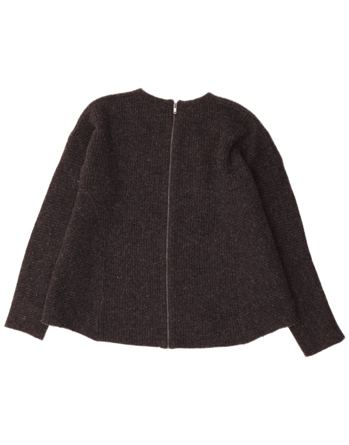 Cos Damski sweter rozpinany UK 16, duży, szary, wełniany