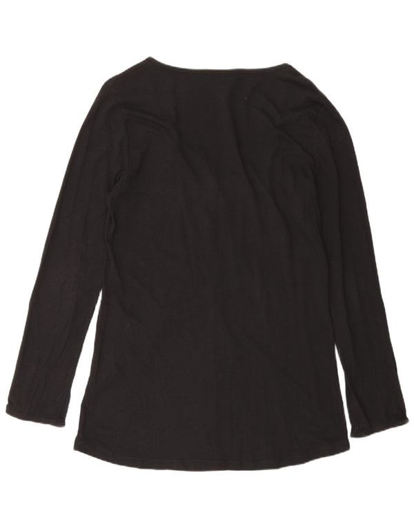Carrera Womens Top Long Sleeve UK 12 Medium Black Cotton