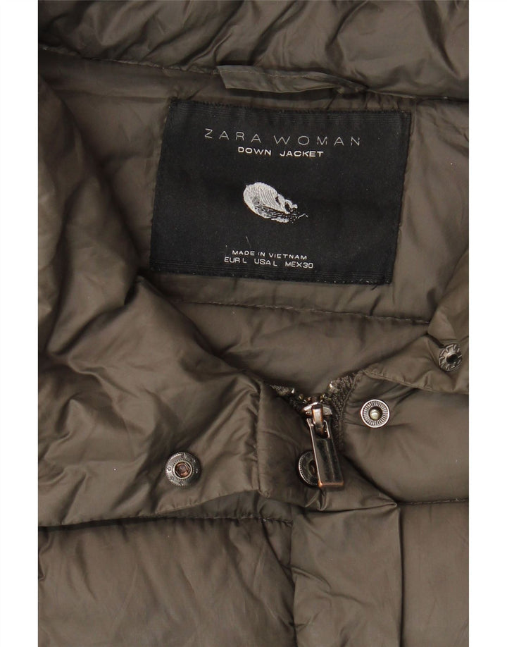 Damska ocieplana kurtka Zara UK 16, duża, khaki