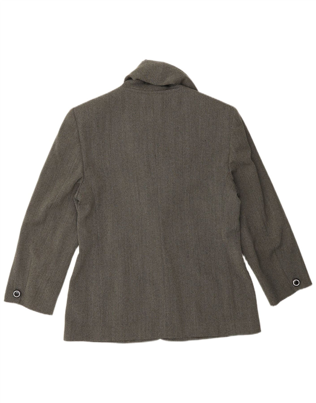 Damska marynarka Genny zapinana na 3 guziki UK 14 Średnioszara wełna w jodełkę