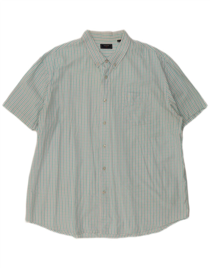 Koszula męska z krótkim rękawem DOCKERS 2XL w turkusową kratkę
