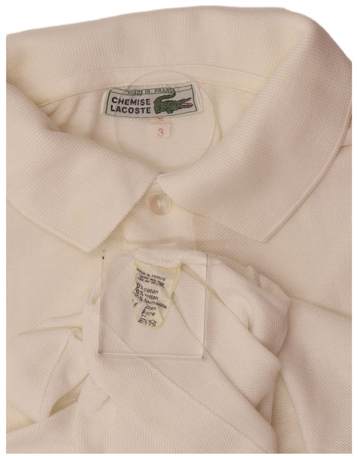 Męska koszulka polo Lacoste, rozmiar 3, mała, biała, bawełniana