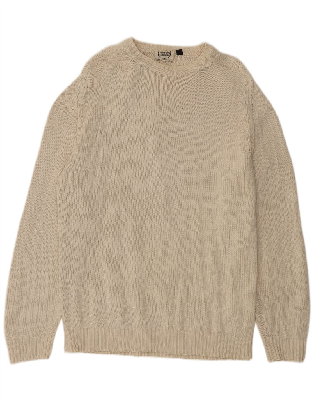 Męski sweter z okrągłym dekoltem Murphy & Nye XL, beżowy, bawełniany