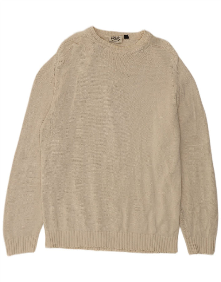 Męski sweter z okrągłym dekoltem Murphy & Nye XL, beżowy, bawełniany