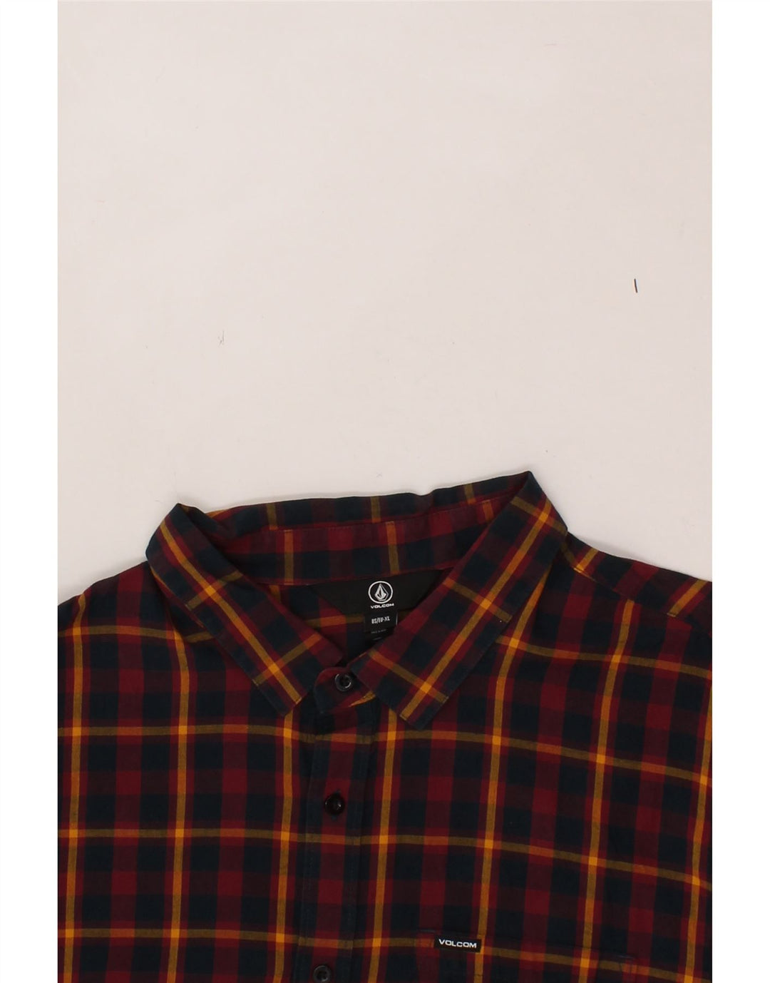 VOLCOM Boys Shirt 15-16 Years XL Navy Blue Check Cotton Vintage Volcom and Second-Hand Volcom from Messina Hembry 