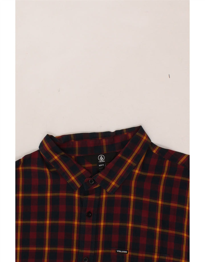 VOLCOM Boys Shirt 15-16 Years XL Navy Blue Check Cotton Vintage Volcom and Second-Hand Volcom from Messina Hembry 