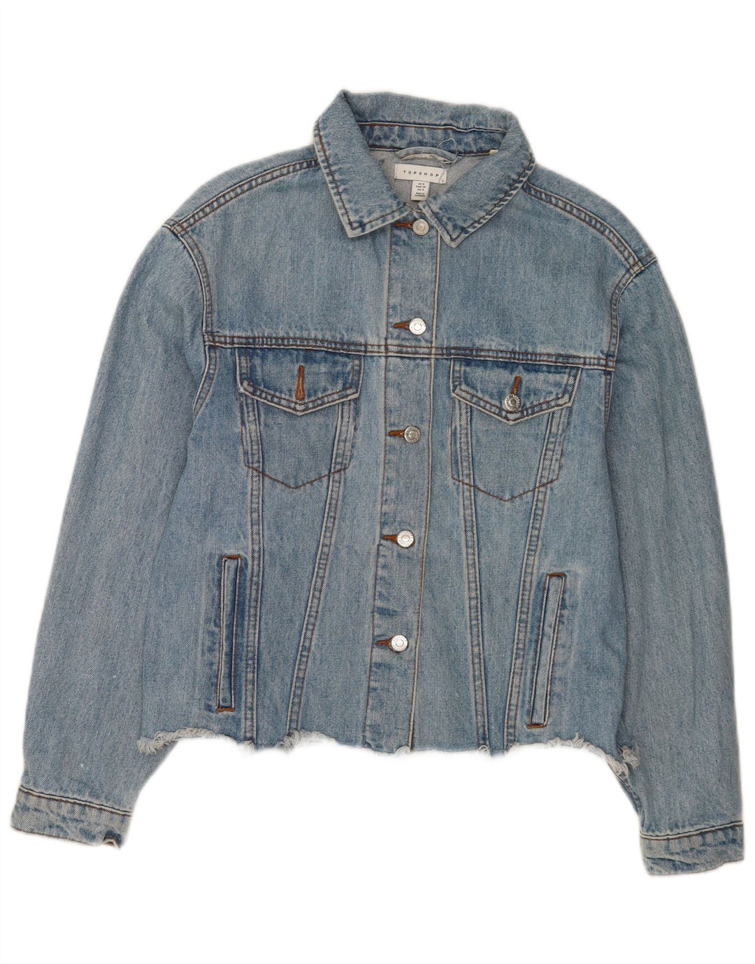 Damska kurtka jeansowa oversize Topshop UK 8, mała, niebieska, bawełniana