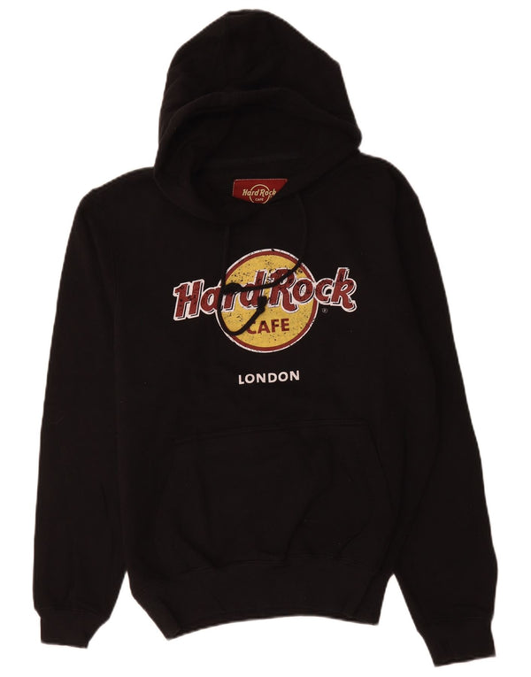 Męski sweter z kapturem Hard Rock Cafe London z grafiką, średni czarny, bawełniany