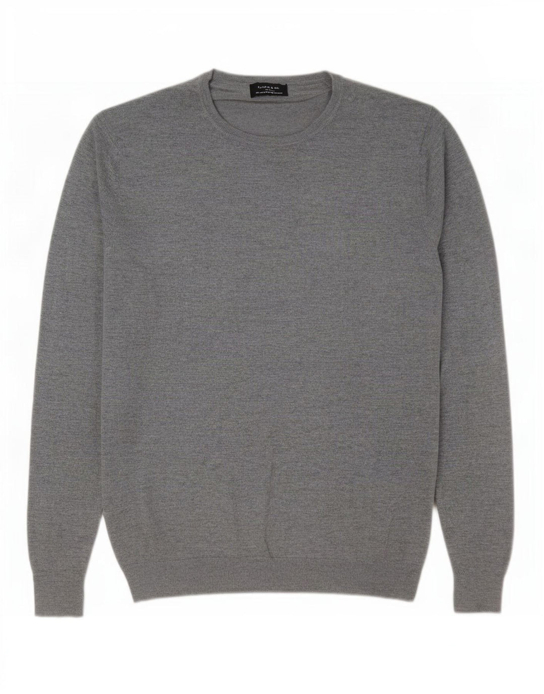 Męski sweter z okrągłym dekoltem Zara, duży, szary