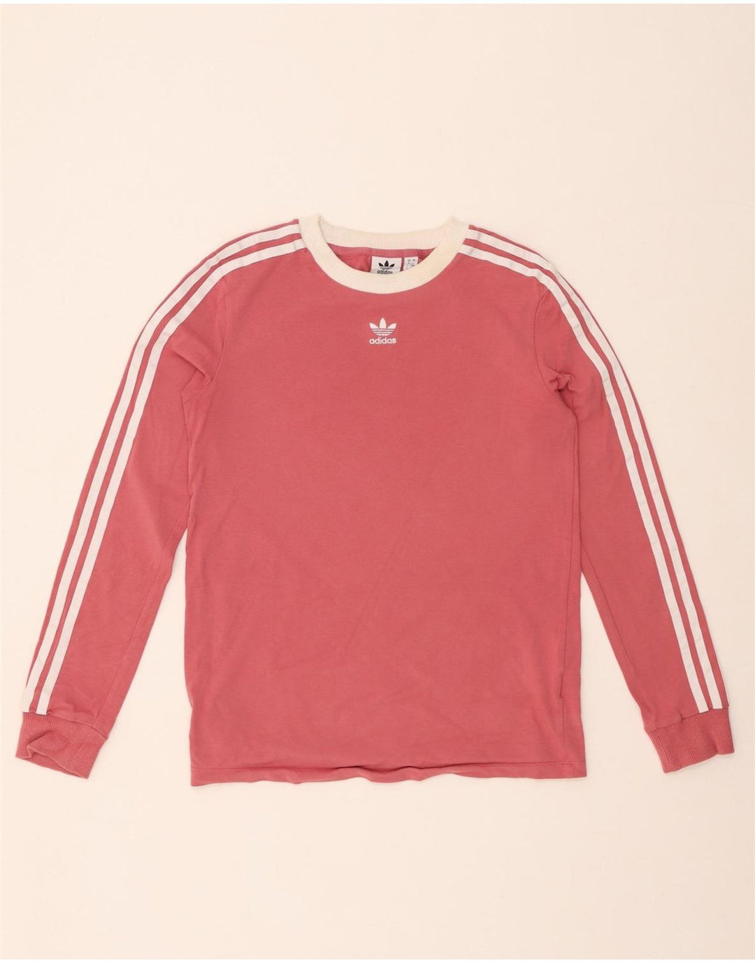 Damski top ADIDAS z długim rękawem, UK 8, mały, różowy, bawełniany
