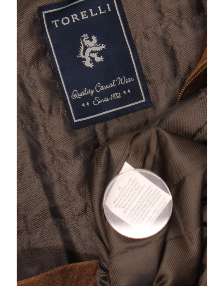 Zamszowa kurtka męska Torelli UK 42 XL, brązowa skóra