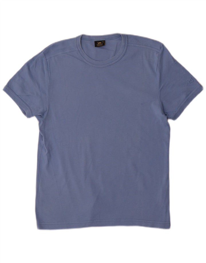 Damski T-shirt Lee, duży, niebieski, bawełniany