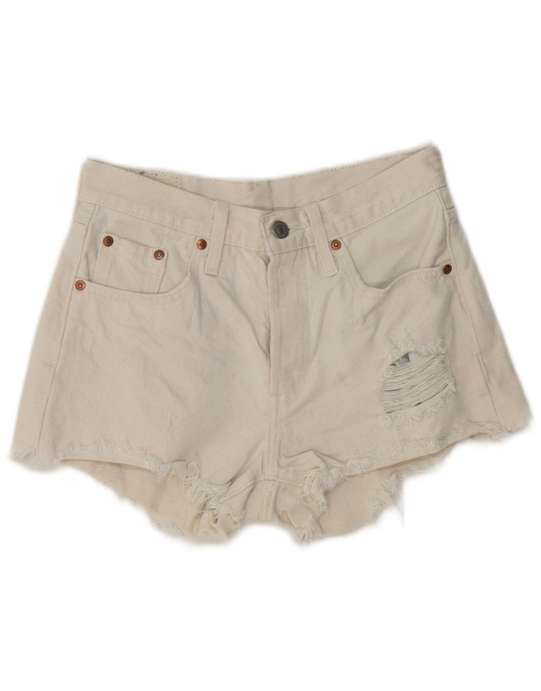 Damskie spodenki jeansowe Levi's w trudnej sytuacji W25 XS, biała bawełna