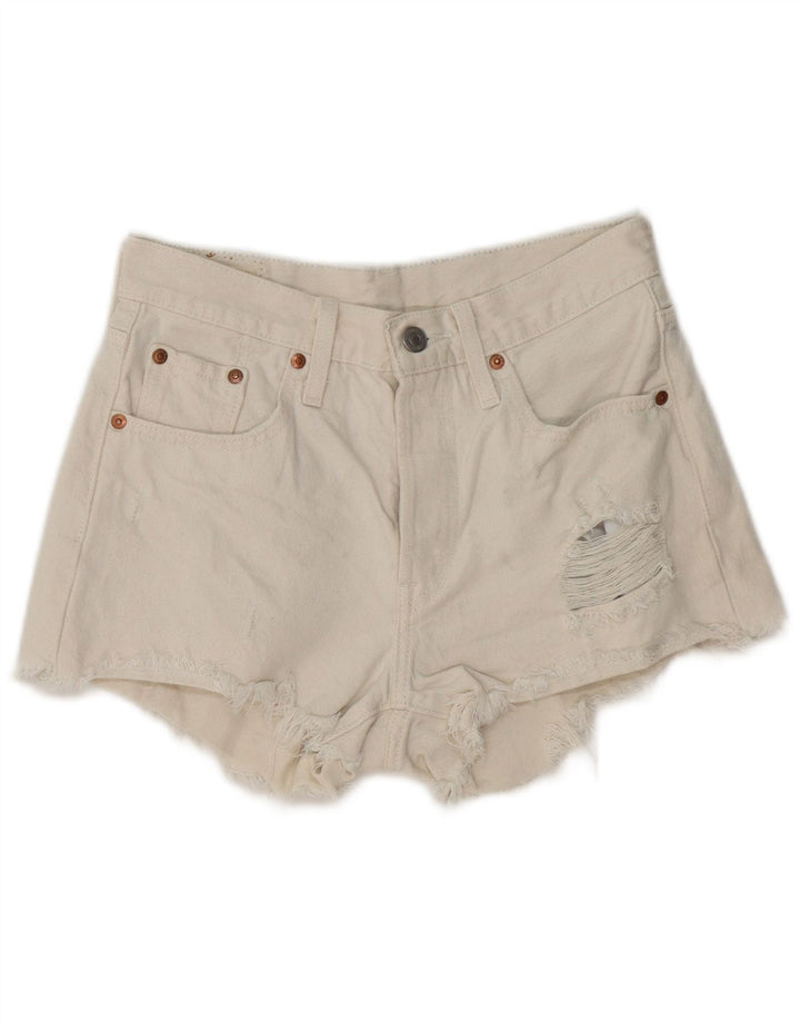 Damskie spodenki jeansowe Levi's w trudnej sytuacji W25 XS, biała bawełna