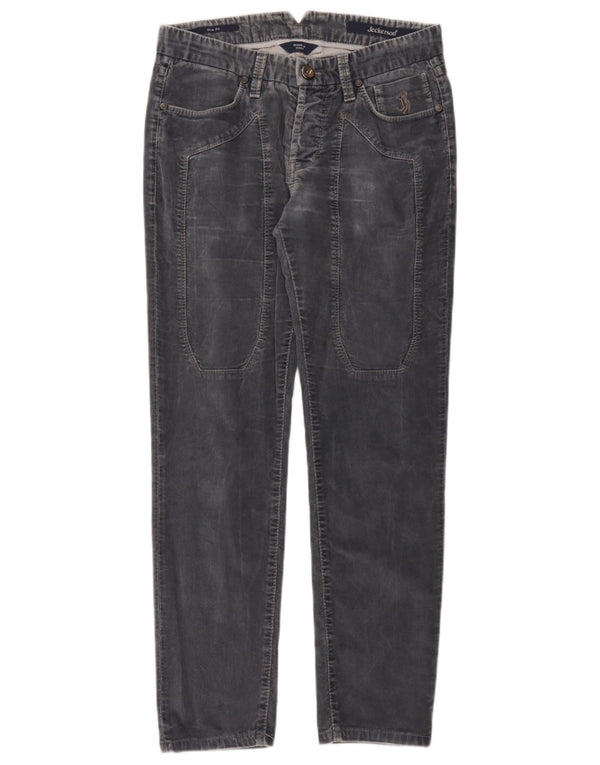 Męskie sztruksowe spodnie Jeckerson Slim Fit W29 L28 Szara bawełna