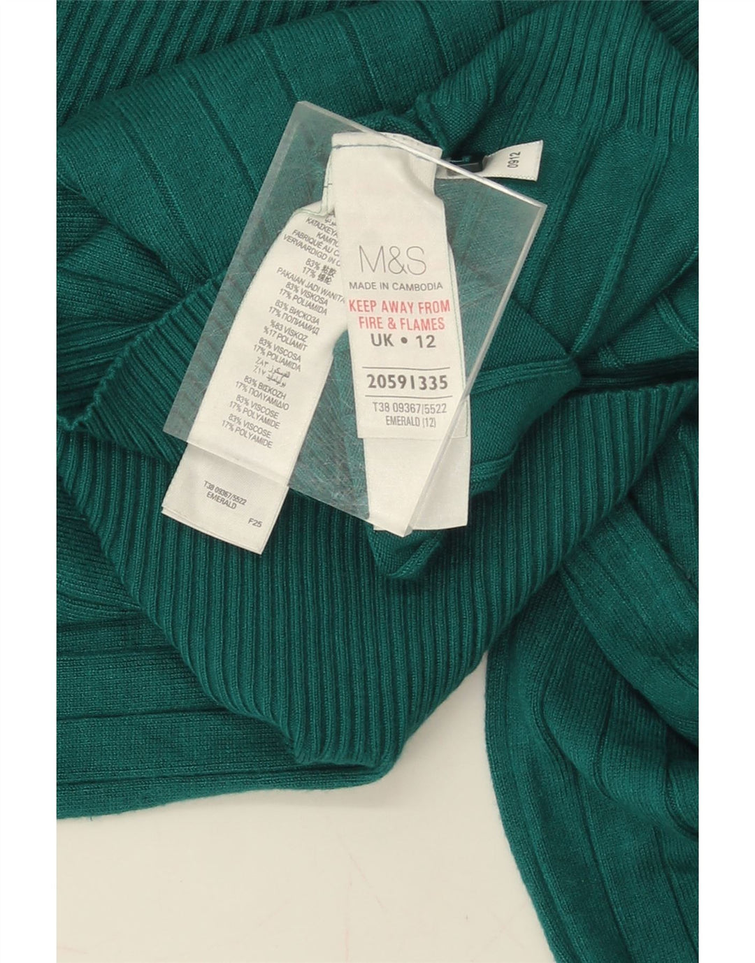 MARKS & SPENCER Womens Boat Neck Jumper Sweater UK 12 Medium Green Viscose Vintage Marks & Spencer and Second-Hand Marks & Spencer from Messina Hembry 