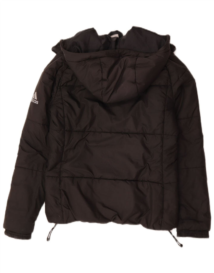 Damska wyściełana kurtka z kapturem Adidas UK 8/10 Mały czarny poliester
