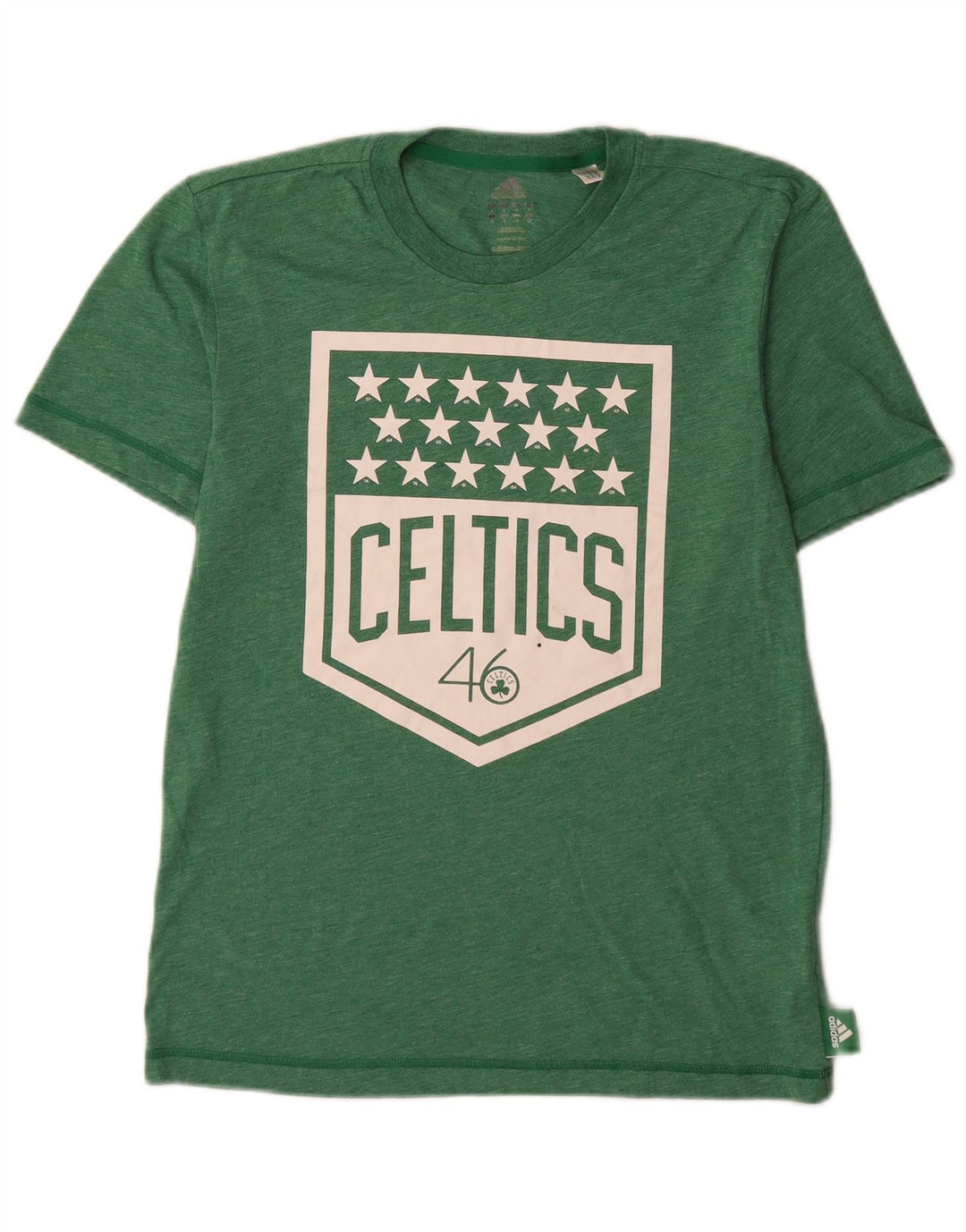 Adidas Męska koszulka Boston Celtics z grafiką Top, mała, zielona, poliestrowa