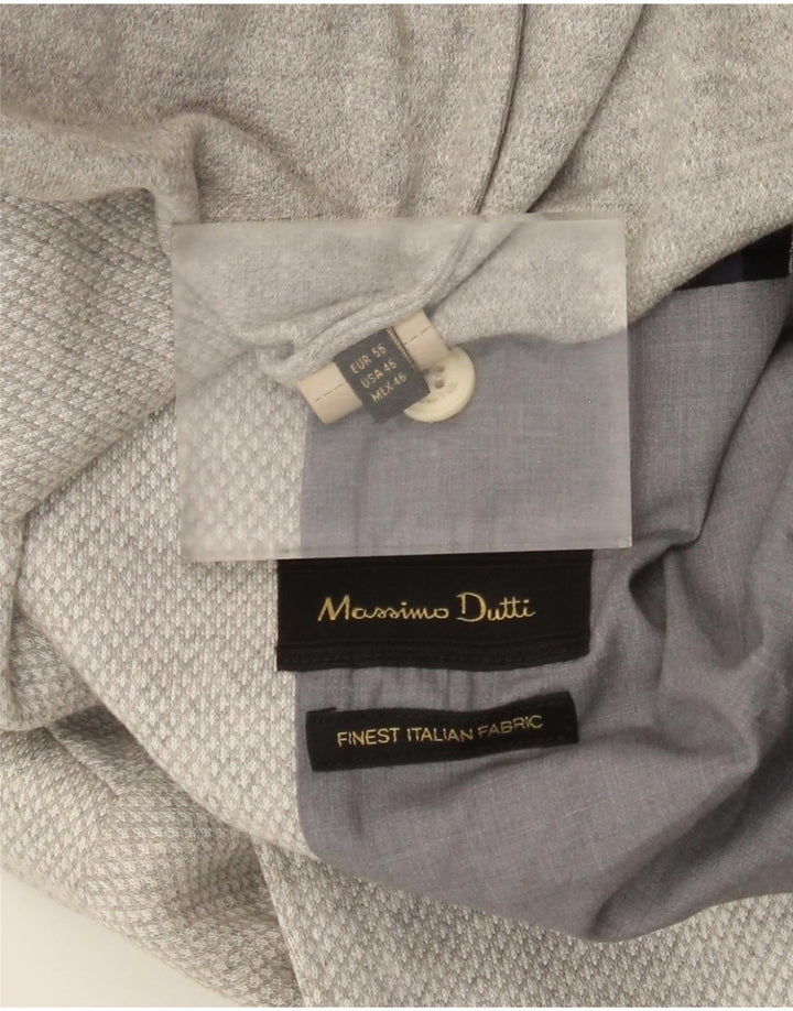 Męska marynarka zapinana na 2 guziki Massimo Dutti EU 56 XL Szara tkanina argyle/diament