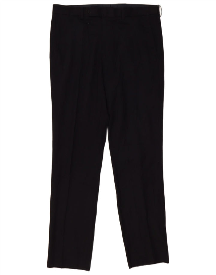Damskie spodnie garniturowe Marks & Spencer W32 L33 Granatowy poliester